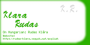 klara rudas business card