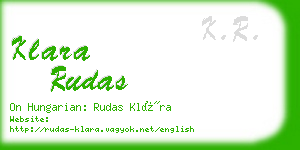 klara rudas business card